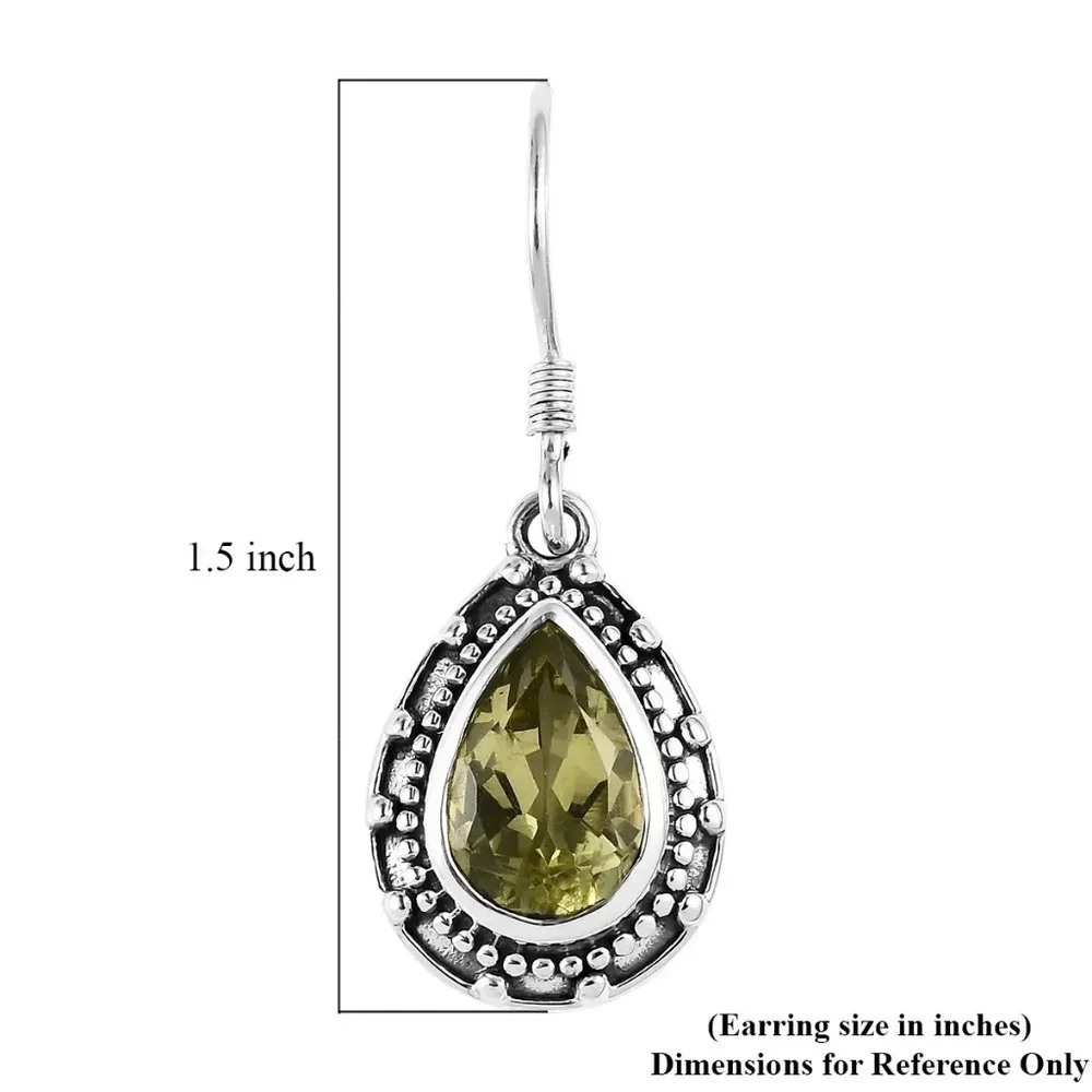 Ouro Verde Quartz Earrings in 925 Sterling Silver
